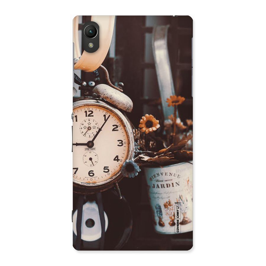 Clock And Flowers Back Case for Sony Xperia Z1