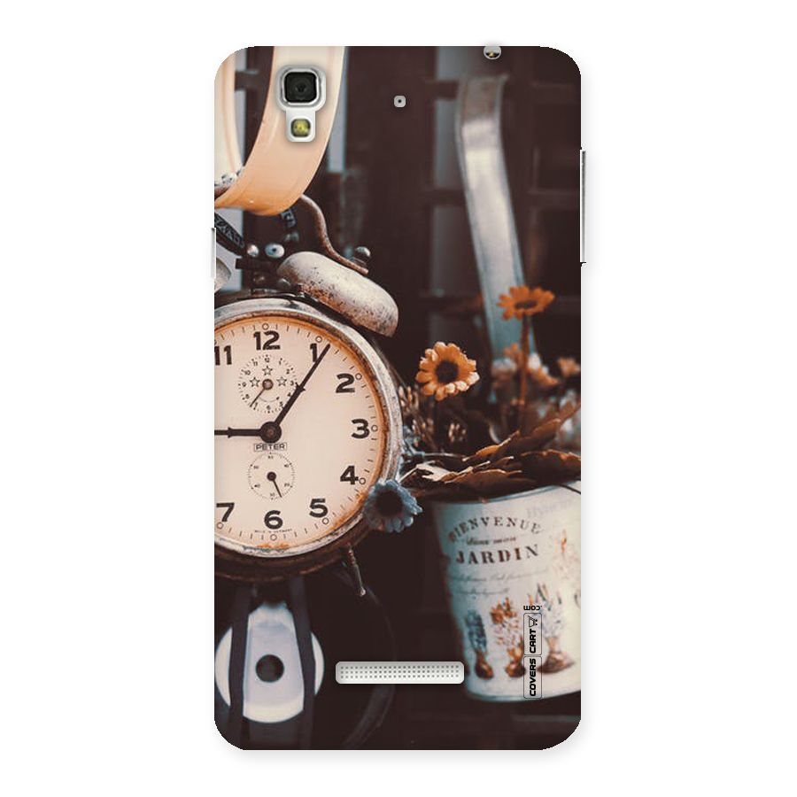 Clock And Flowers Back Case for YU Yureka Plus
