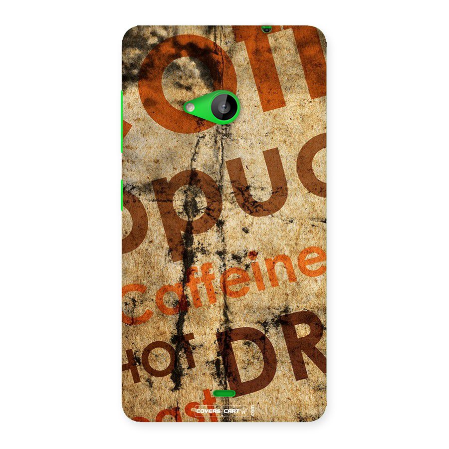Coffee Caffeine Back Case for Lumia 535