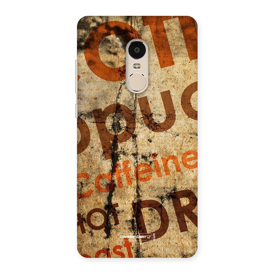 Coffee Caffeine Back Case for Xiaomi Redmi Note 4
