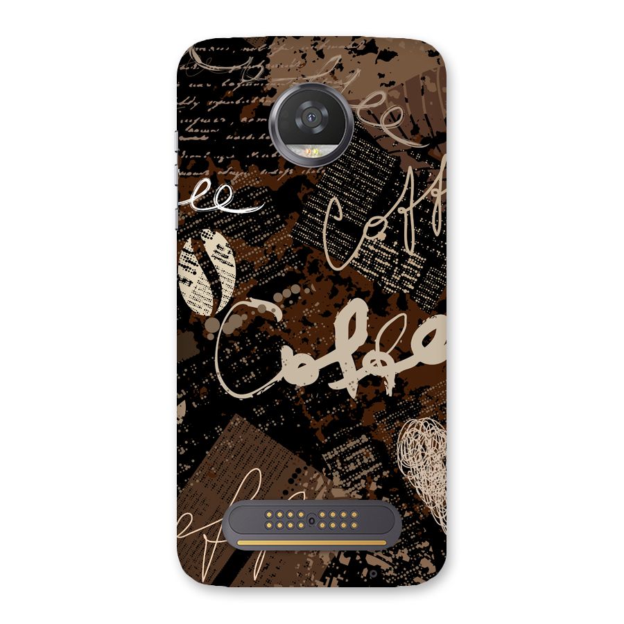 Coffee Scribbles Back Case for Moto Z2 Play
