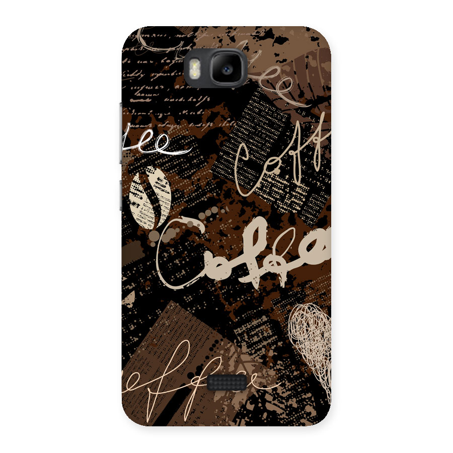 Coffee Scribbles Back Case for Honor Bee