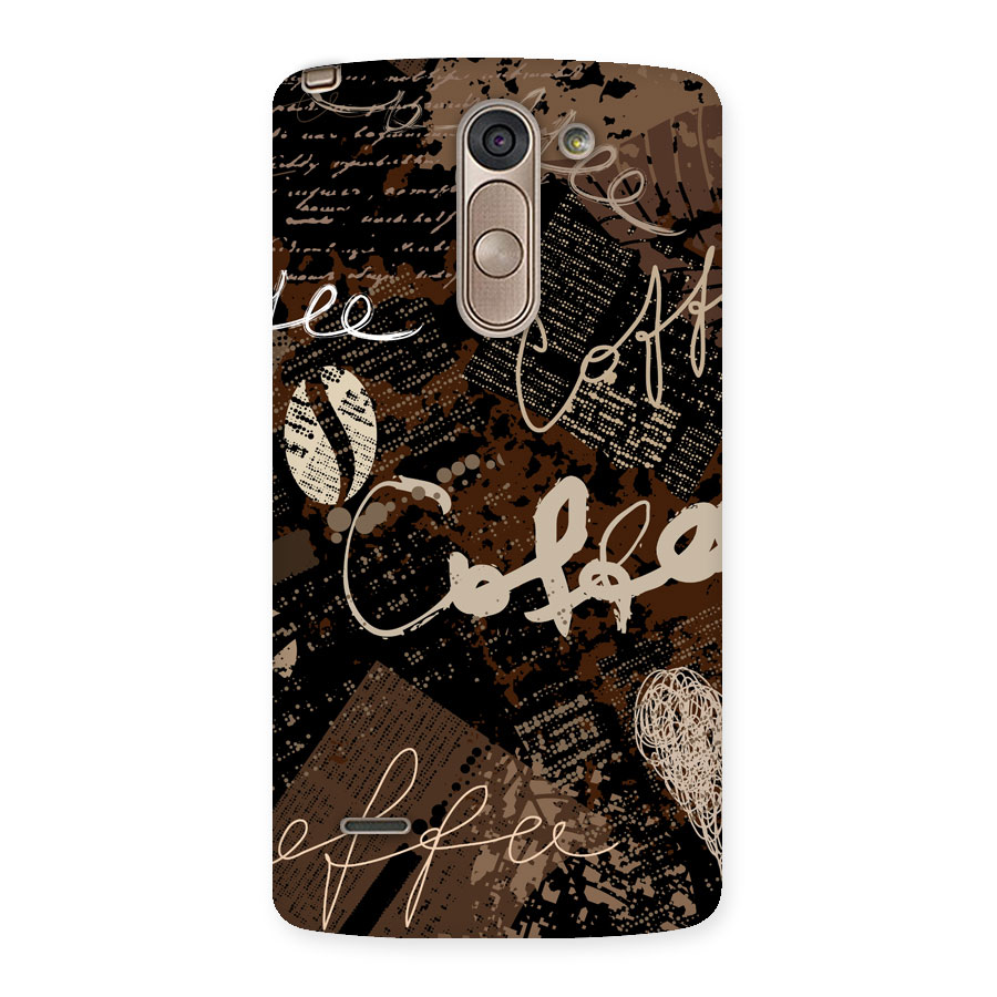 Coffee Scribbles Back Case for LG G3 Stylus