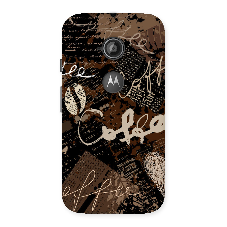 Coffee Scribbles Back Case for Moto E 2nd Gen