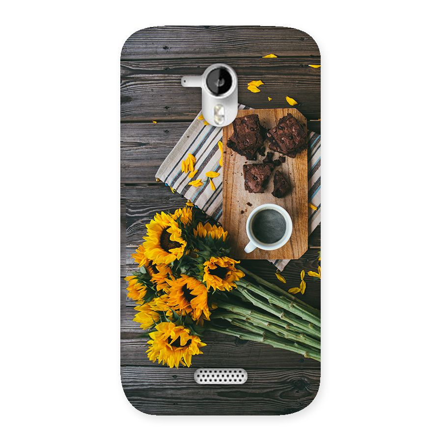 Coffee and Flowers Back Case for Micromax Canvas HD A116