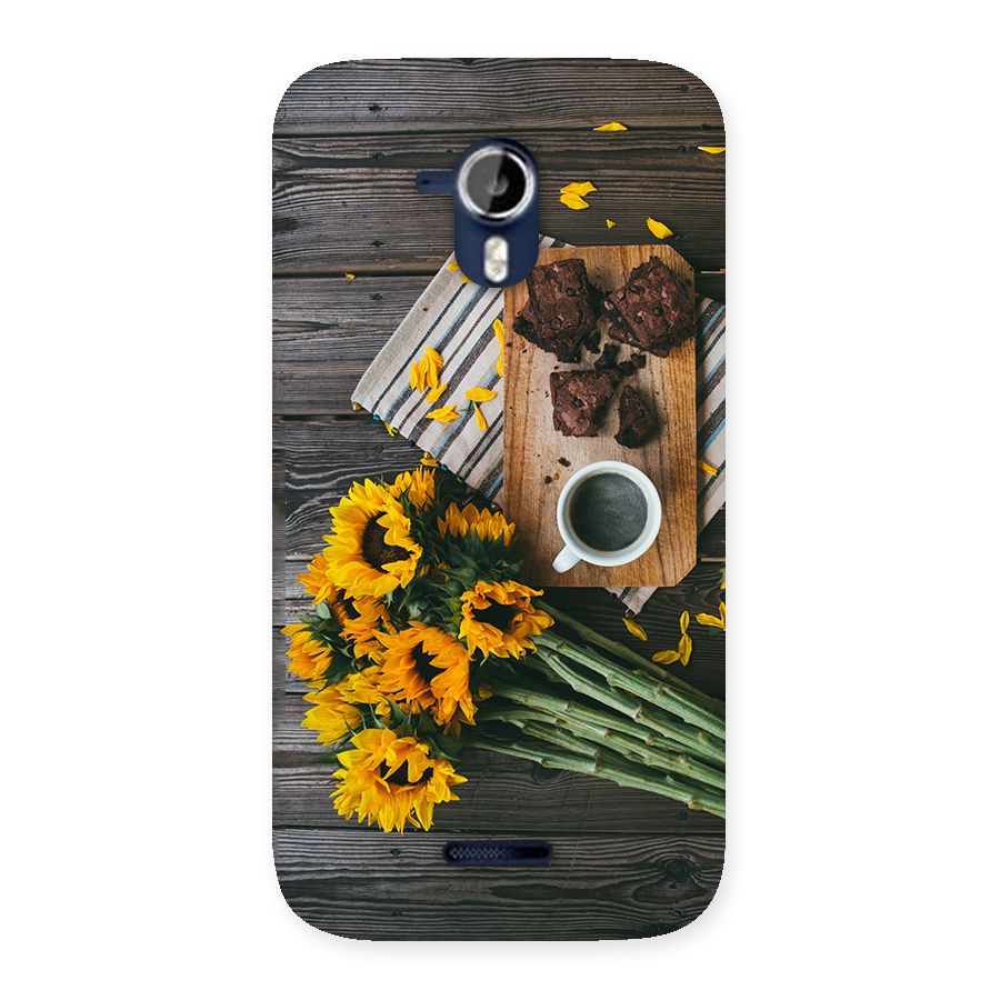 Coffee and Flowers Back Case for Micromax Canvas Magnus A117
