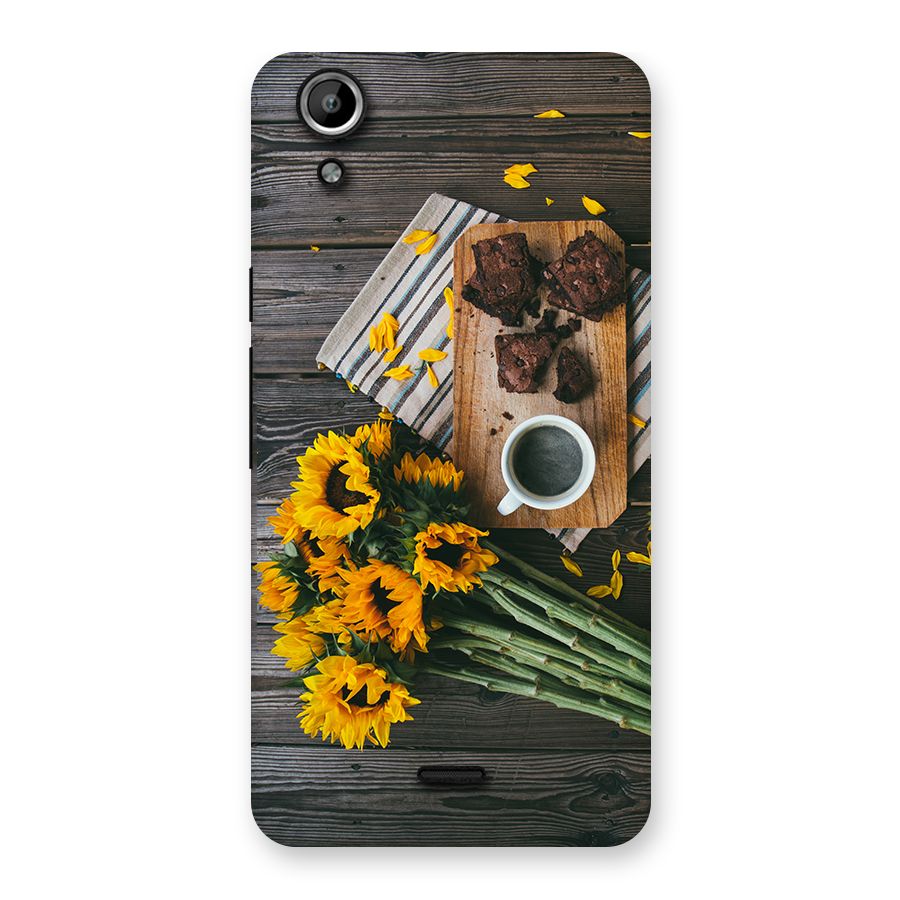 Coffee and Flowers Back Case for Micromax Canvas Selfie Lens Q345