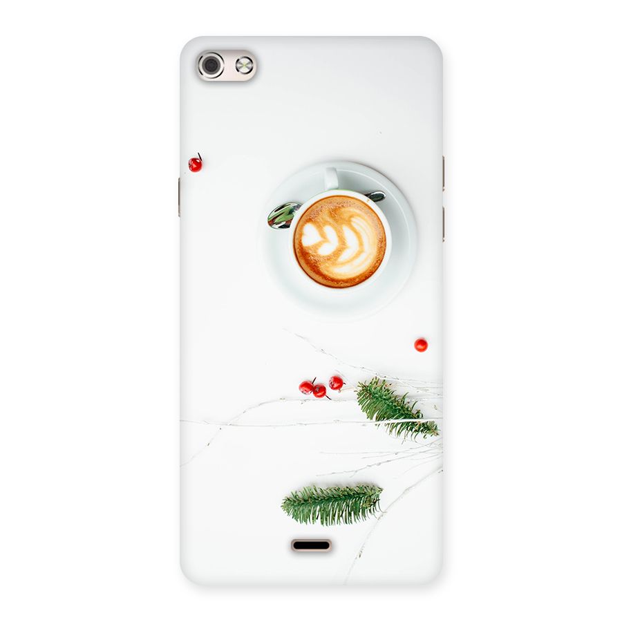 Coffee and Leafs Back Case for Micromax Canvas Silver 5