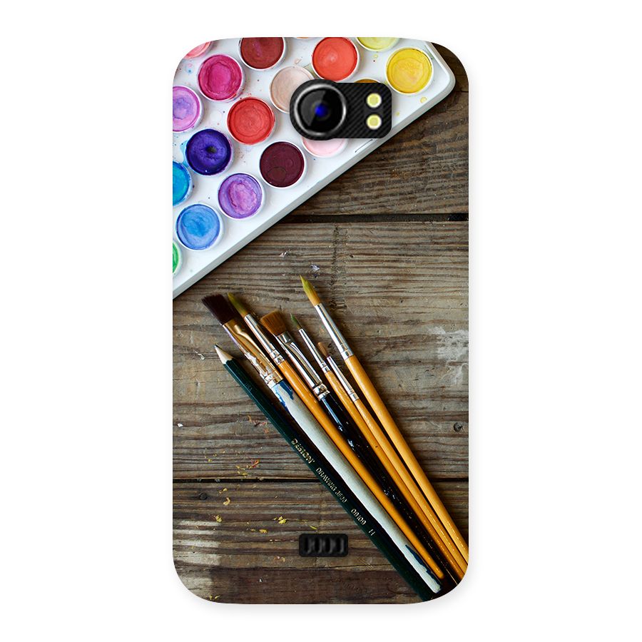 Color Palette and Brush Back Case for Micromax Canvas 2 A110