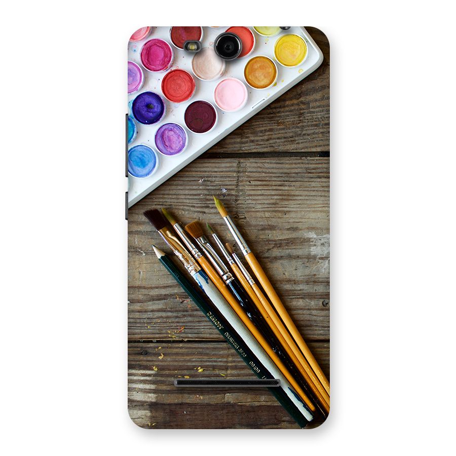 Color Palette and Brush Back Case for Micromax Canvas Juice 3 Q392