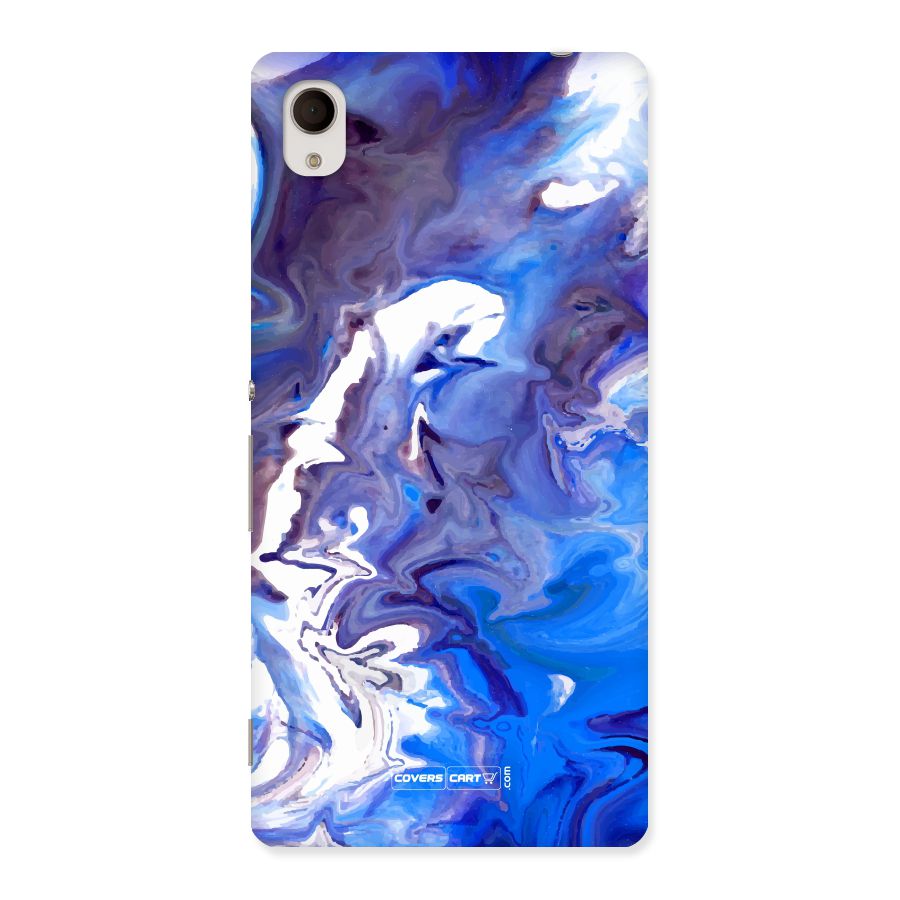 Cool Blue Marble Texture Back Case for Xperia M4 Aqua