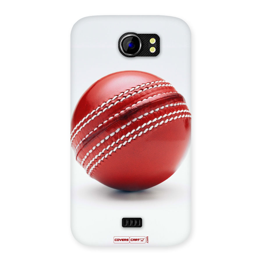 Red International Cricket Ball Back Case for Micromax Canvas 2 A110