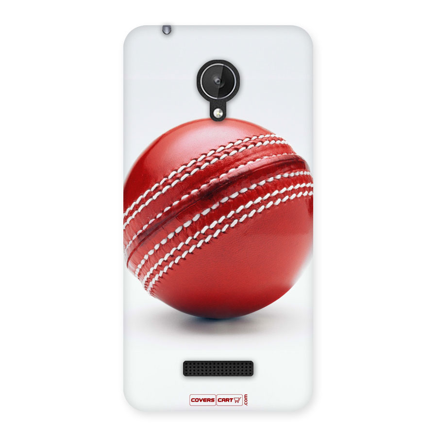 Red International Cricket Ball Back Case for Micromax Canvas Spark Q380