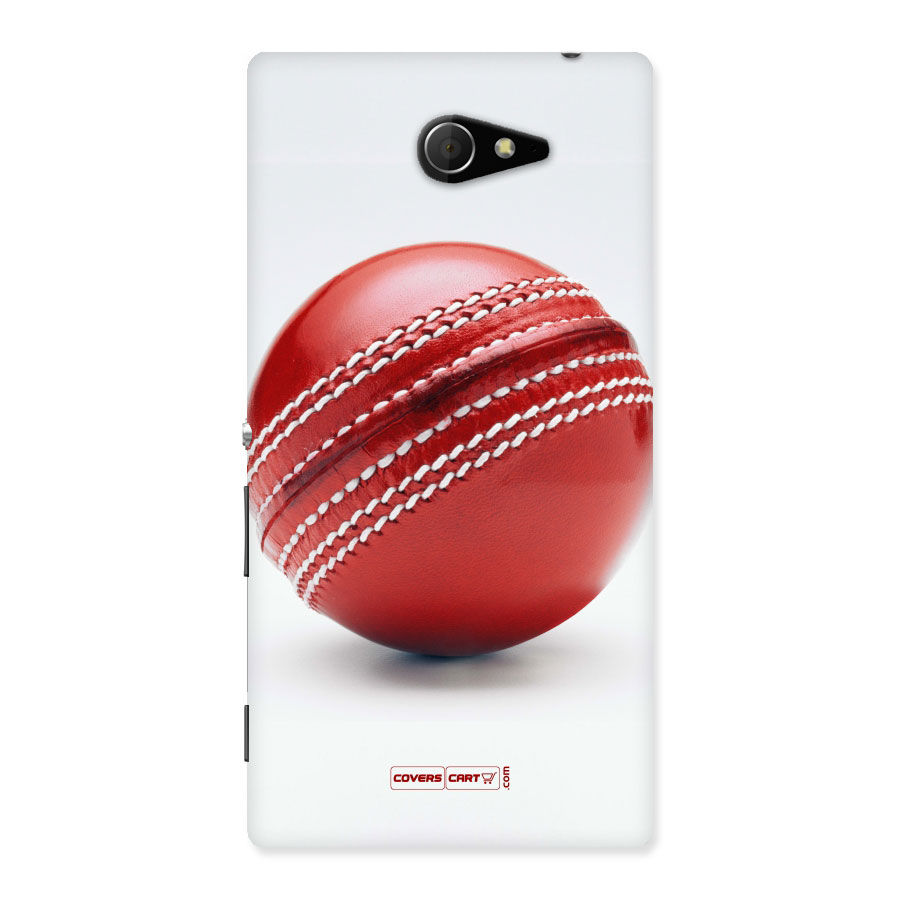 Red International Cricket Ball Back Case for Sony Xperia M2