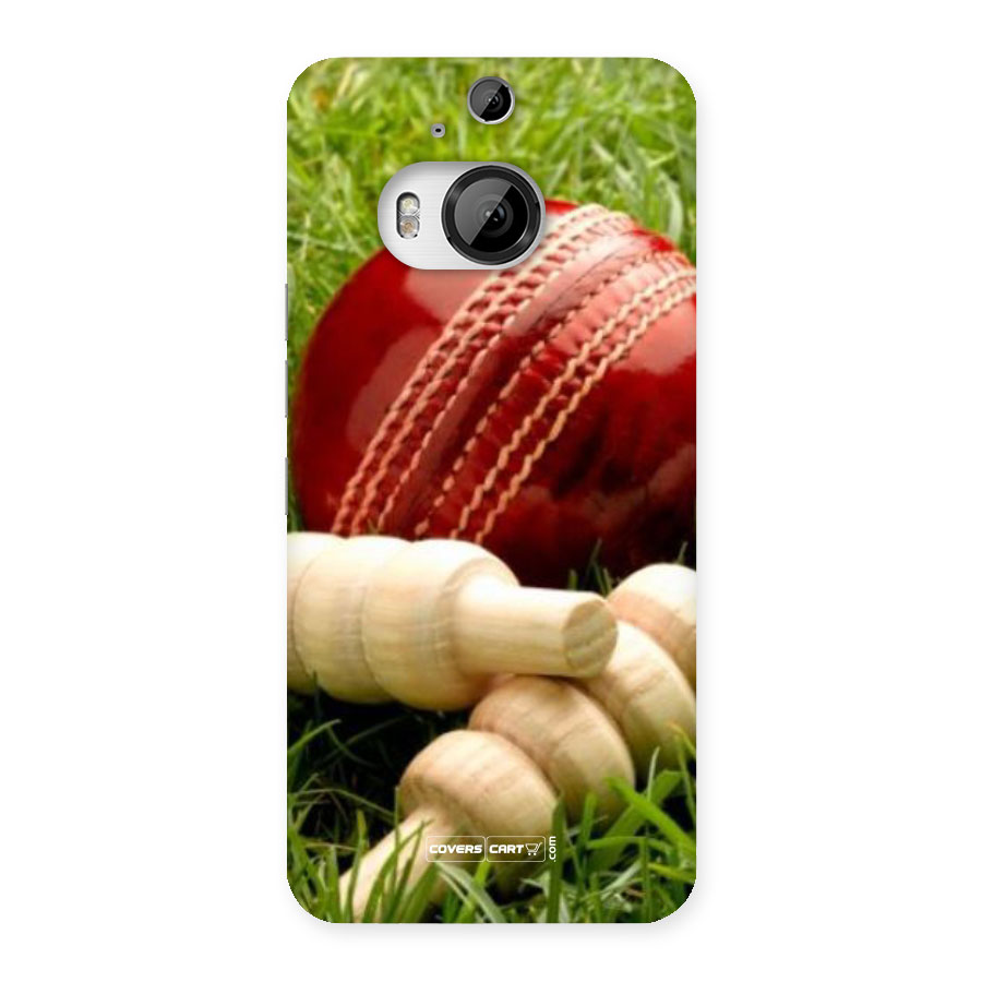 Cricket Ball and Stumps Back Case for HTC One M9 Plus