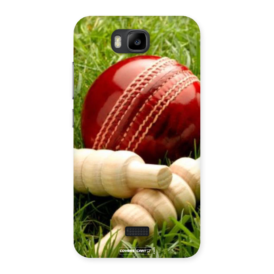 Cricket Ball and Stumps Back Case for Honor Bee