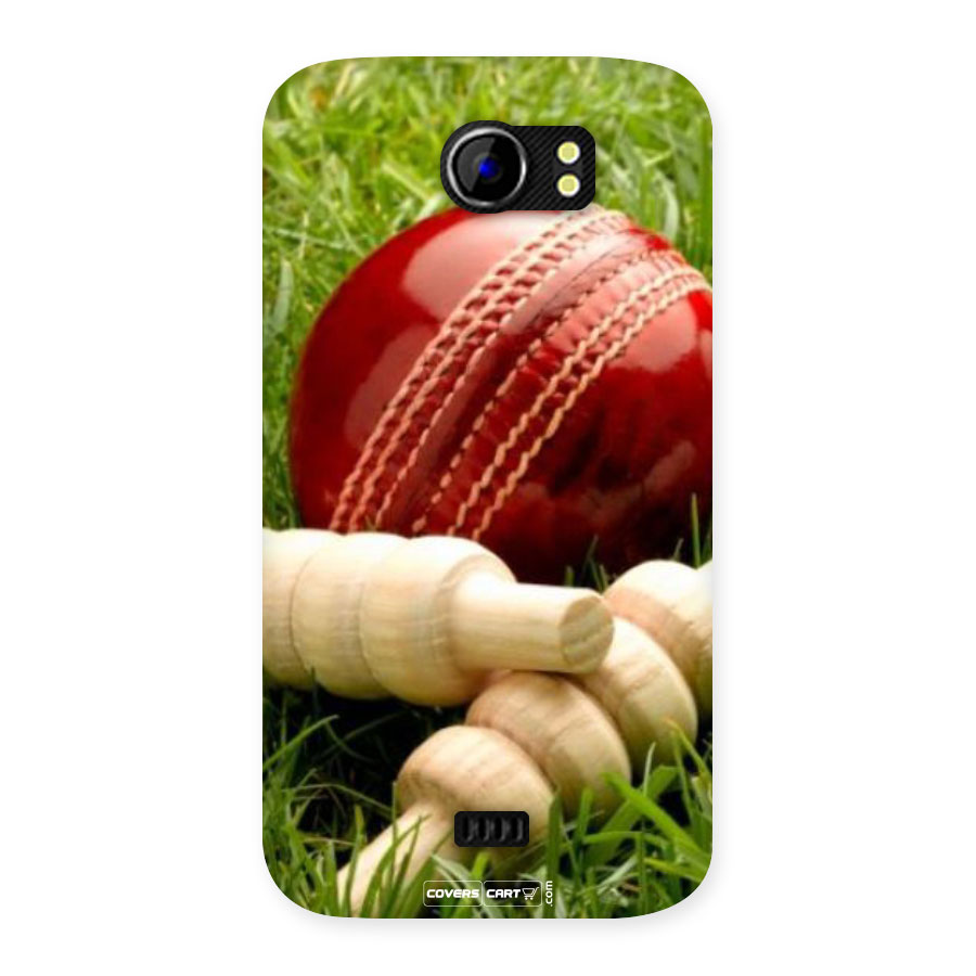 Cricket Ball and Stumps Back Case for Micromax Canvas 2 A110