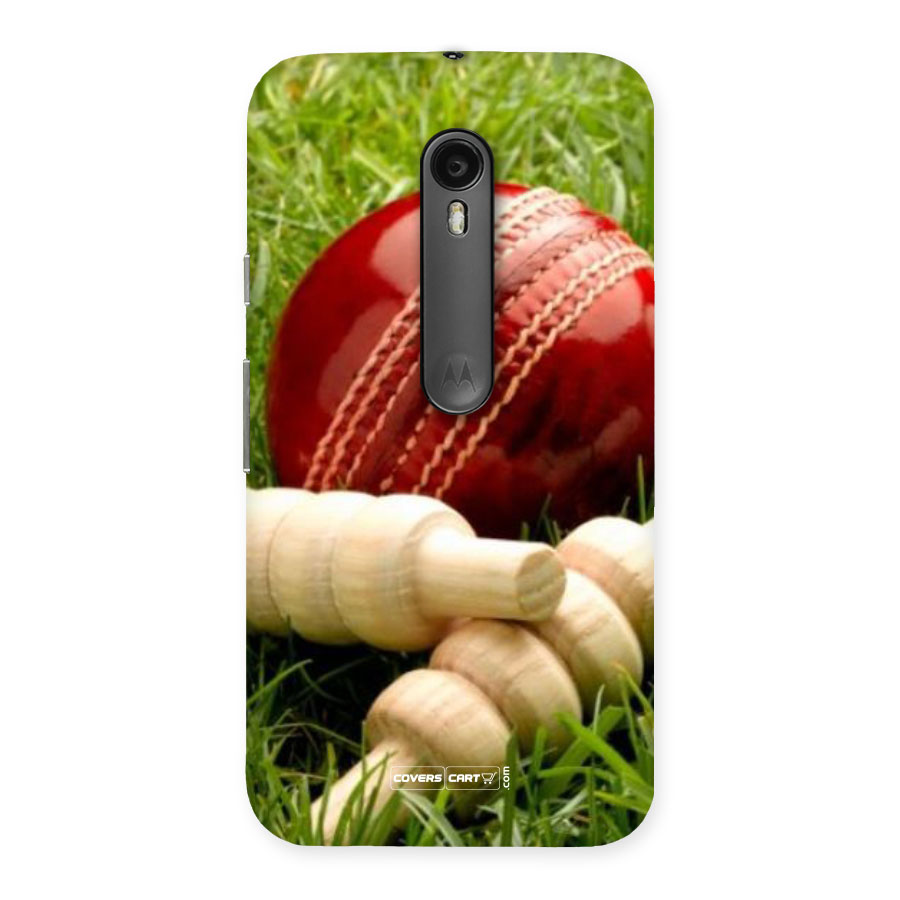 Cricket Ball and Stumps Back Case for Moto G Turbo