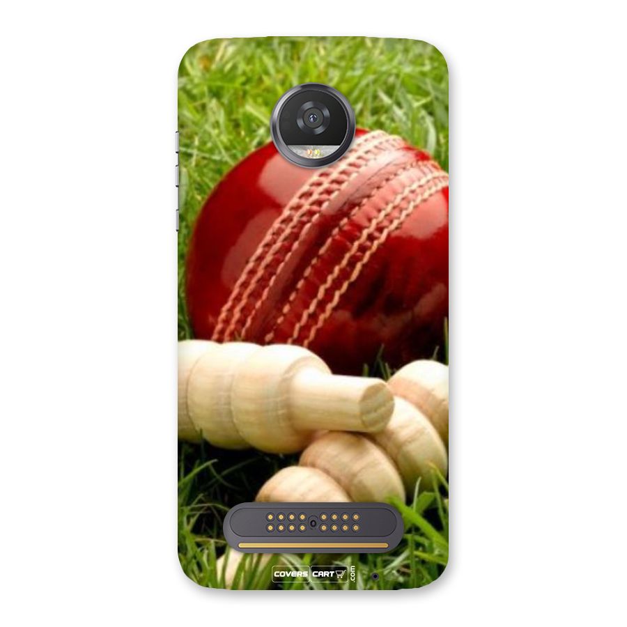 Cricket Ball and Stumps Back Case for Moto Z2 Play