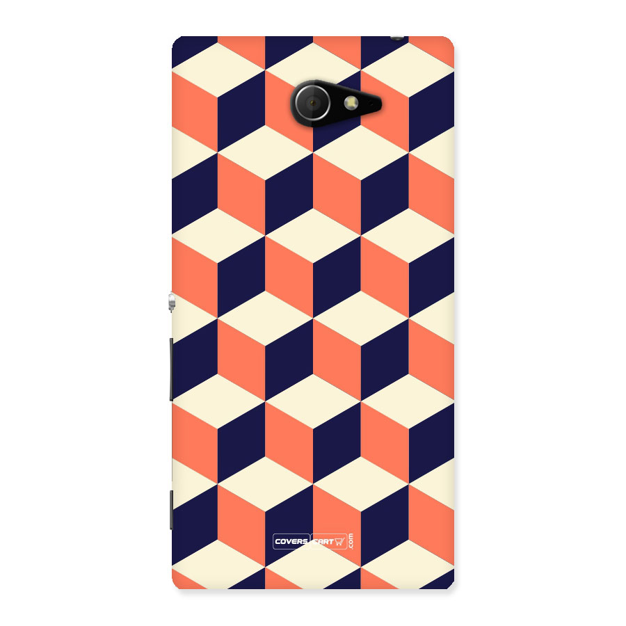 Cube Pattern Back Case for Sony Xperia M2