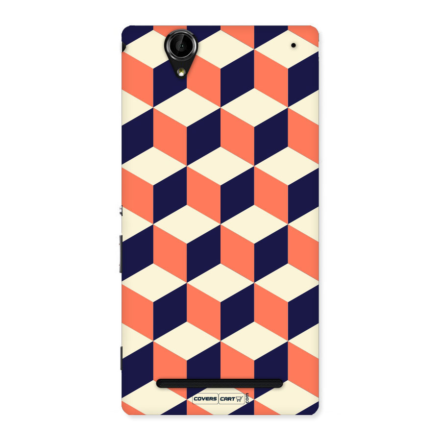 Cube Pattern Back Case for Sony Xperia T2