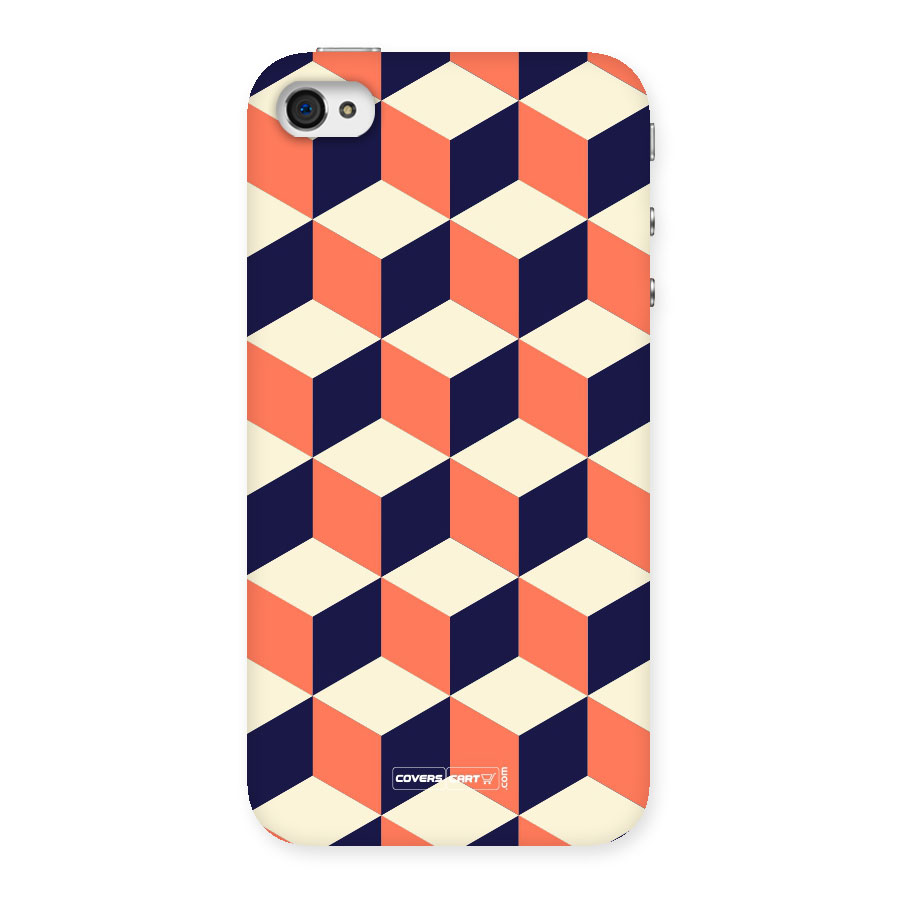 Cube Pattern Back Case for iPhone 4 4s