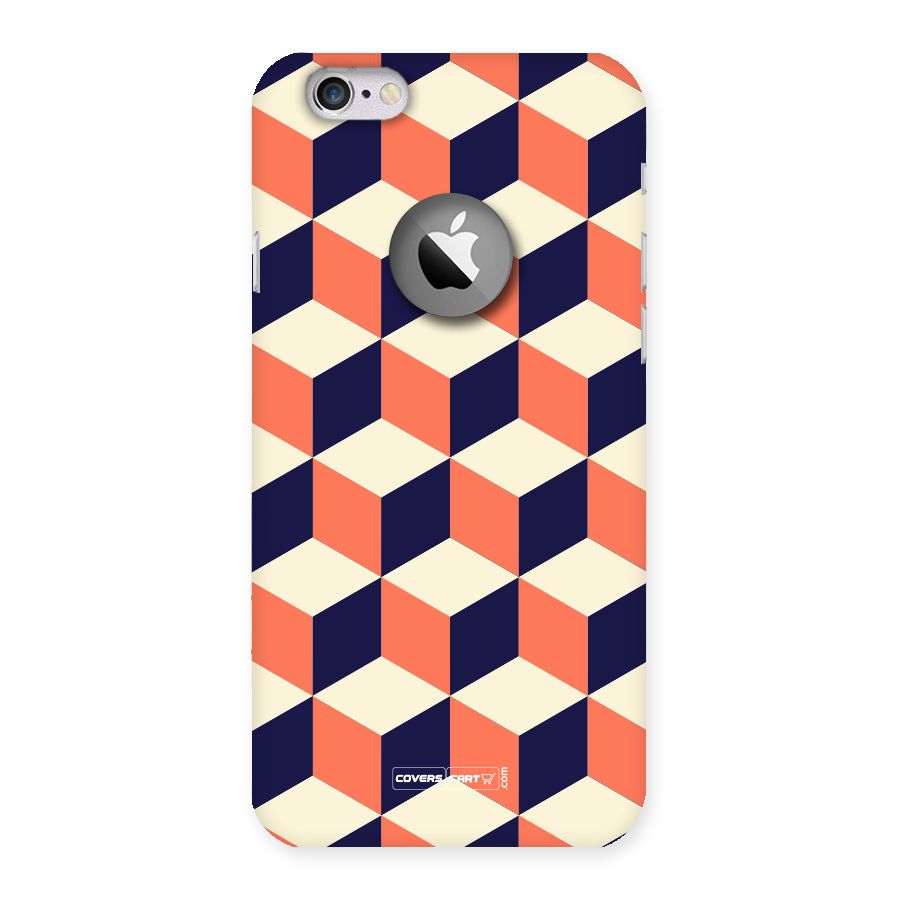 Cube Pattern Back Case for iPhone 6 Logo Cut