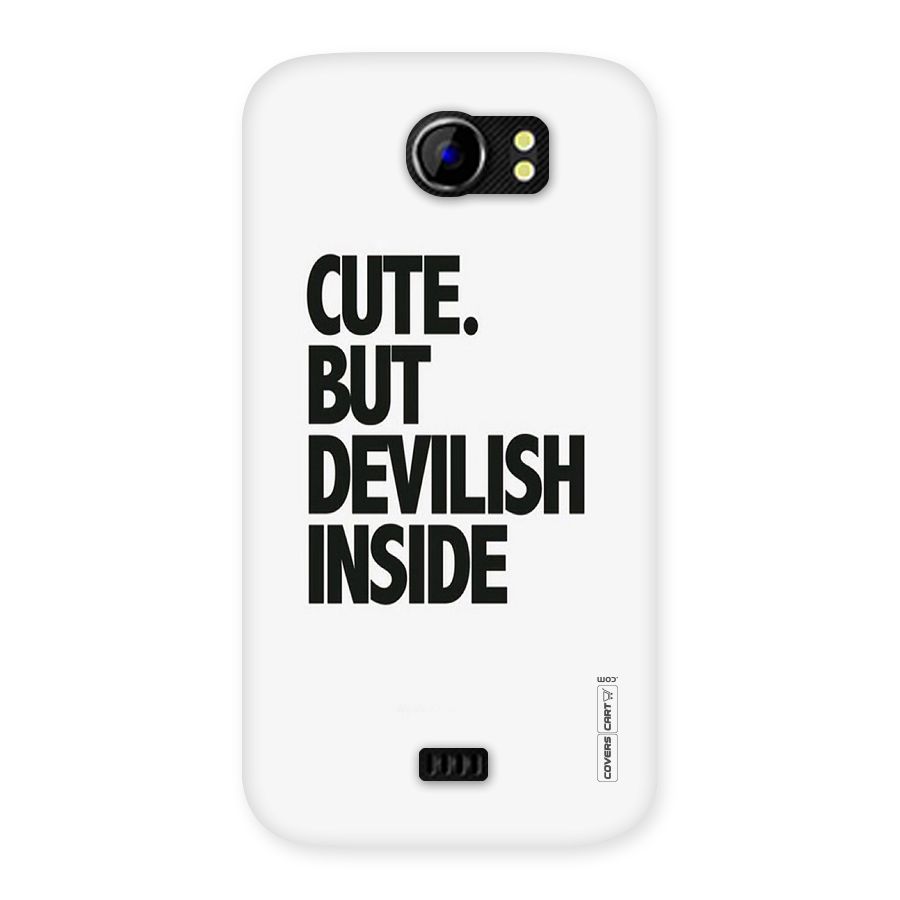 Cute But Devil Back Case for Micromax Canvas 2 A110