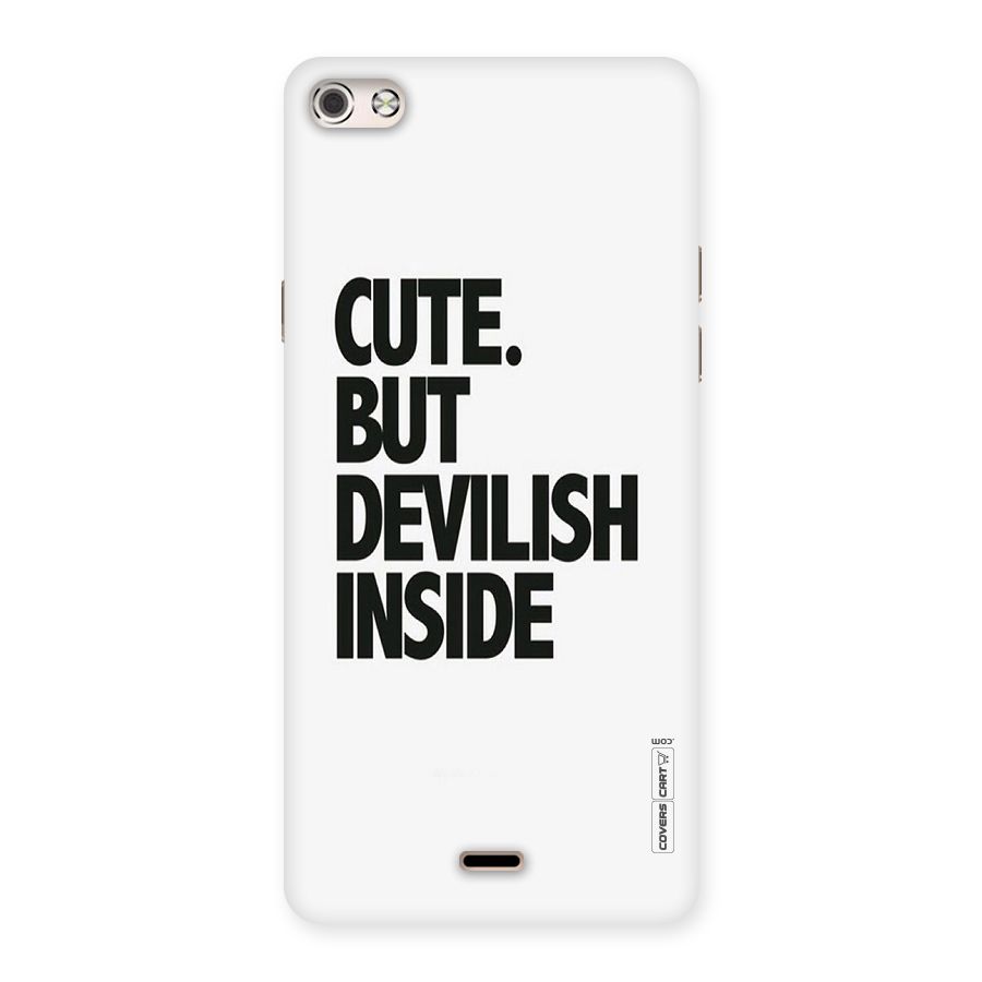Cute But Devil Back Case for Micromax Canvas Silver 5