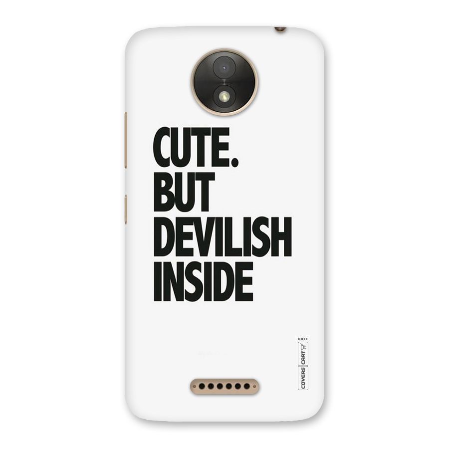 Cute But Devil Back Case for Moto C Plus