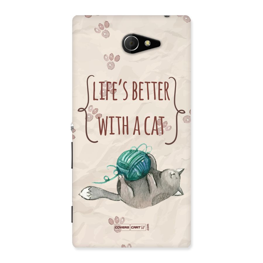 Cute Cat Back Case for Sony Xperia M2