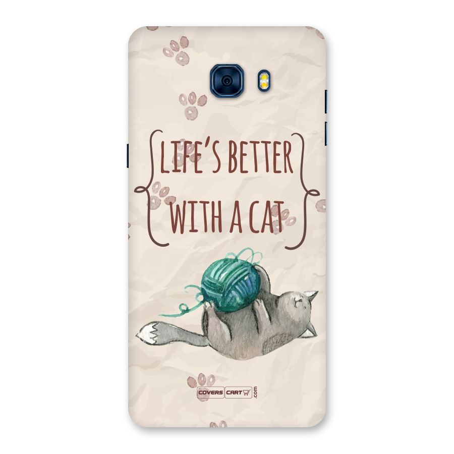 Cute Cat Back Case for Galaxy C7 Pro