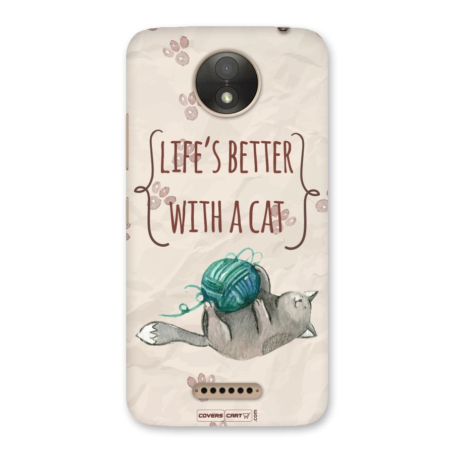 Cute Cat Back Case for Moto C Plus