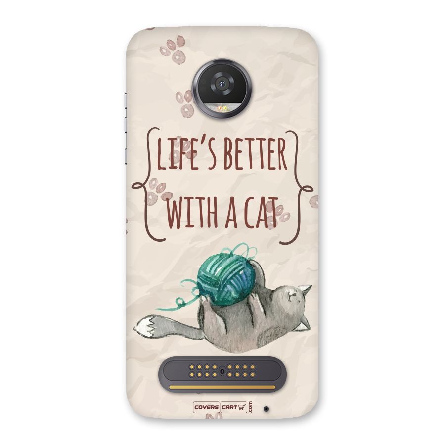 Cute Cat Back Case for Moto Z2 Play