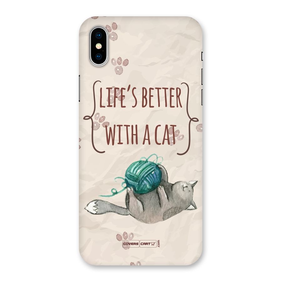 Cute Cat Back Case for iPhone X