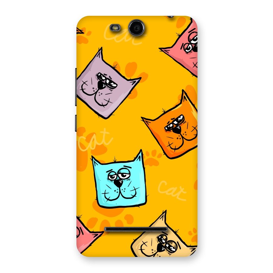 Cute Cat Pattern Back Case for Micromax Canvas Juice 3 Q392