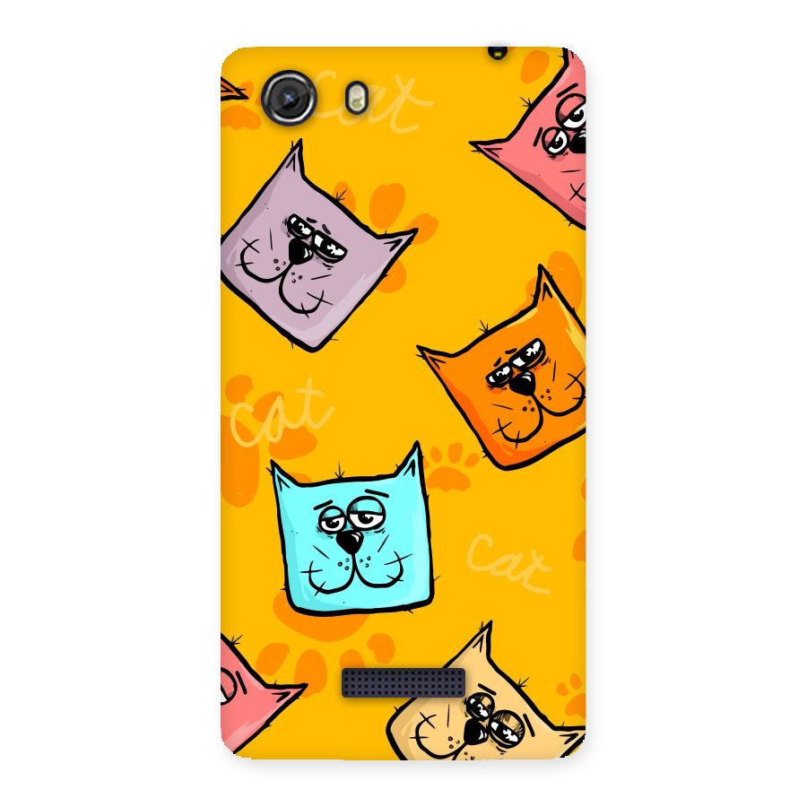 Cute Cat Pattern Back Case for Micromax Unite 3