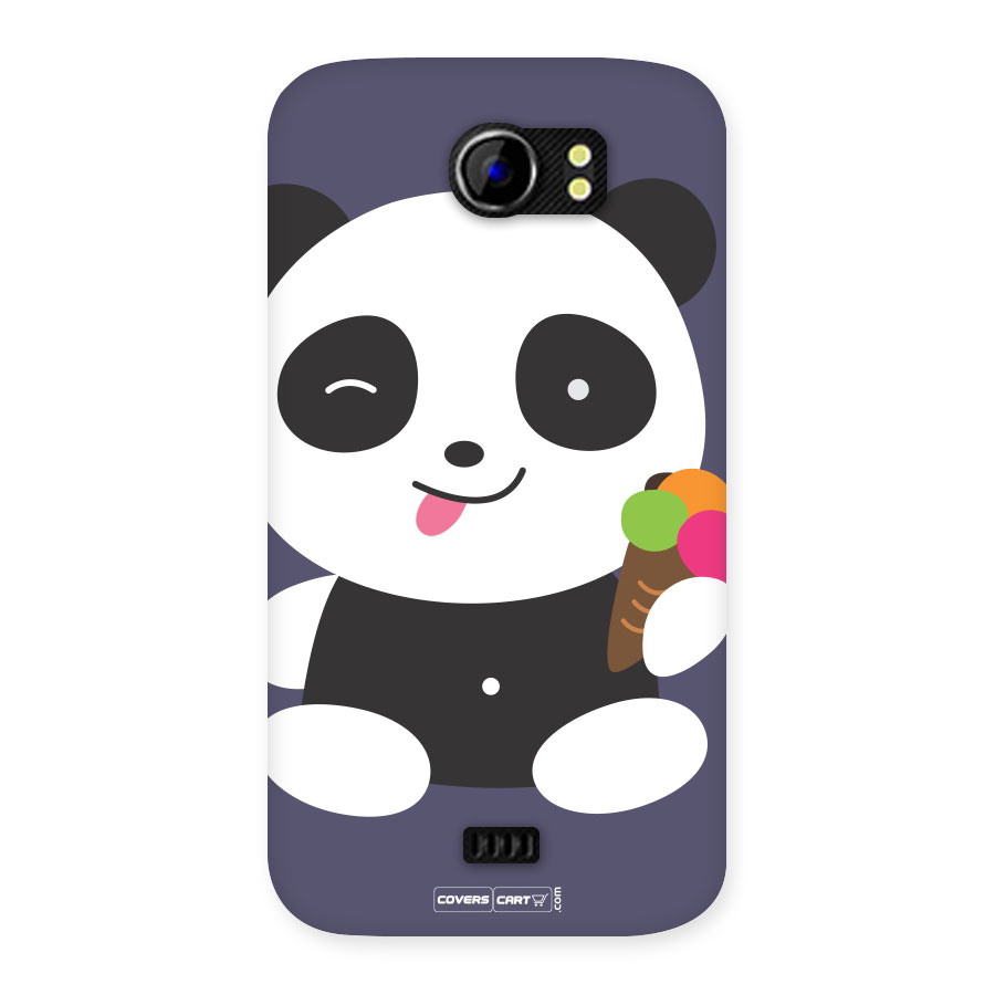 Cute Panda Blue Back Case for Micromax Canvas 2 A110