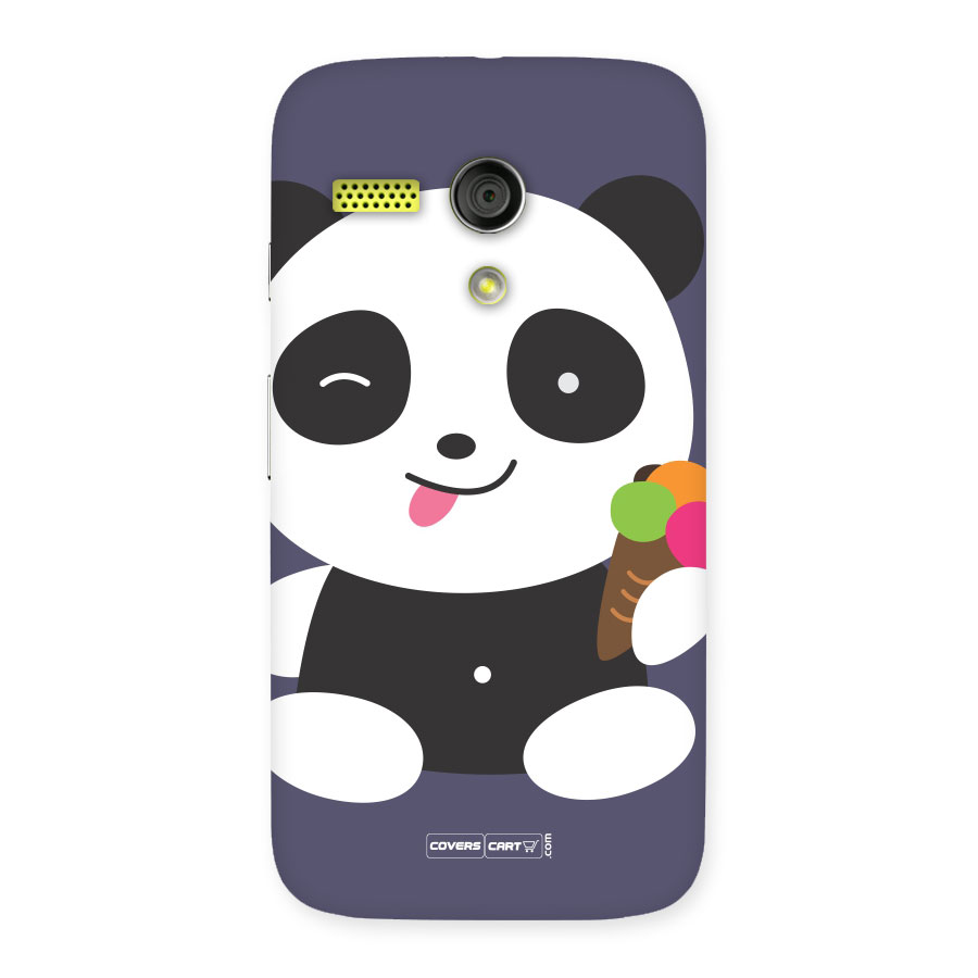 Cute Panda Blue Back Case for Moto G