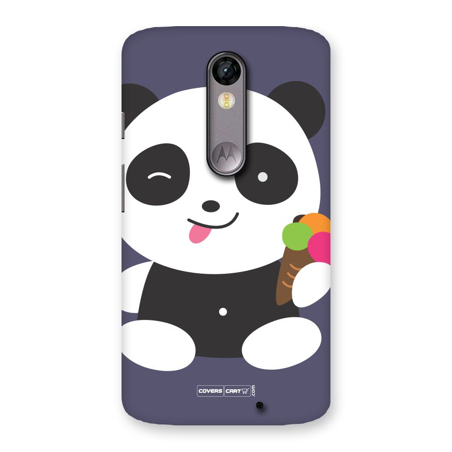 Cute Panda Blue Back Case for Moto X Force