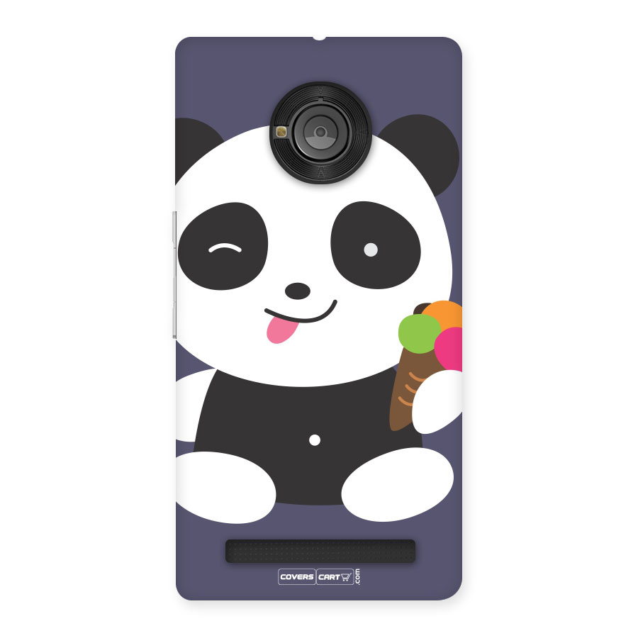 Cute Panda Blue Back Case for Yu Yuphoria