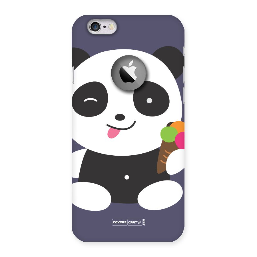 Cute Panda Blue Back Case for iPhone 6 Logo Cut