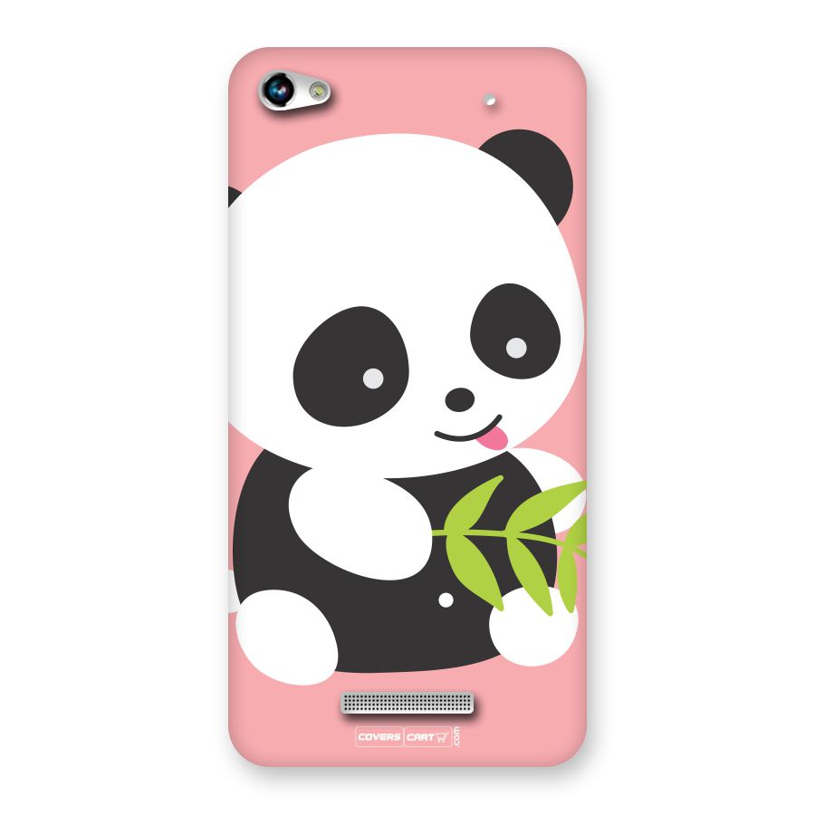 Cute Panda Pink Back Case for Canvas Hue 2 A316