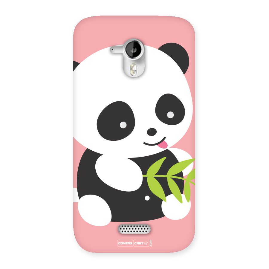 Cute Panda Pink Back Case for Micromax Canvas HD A116