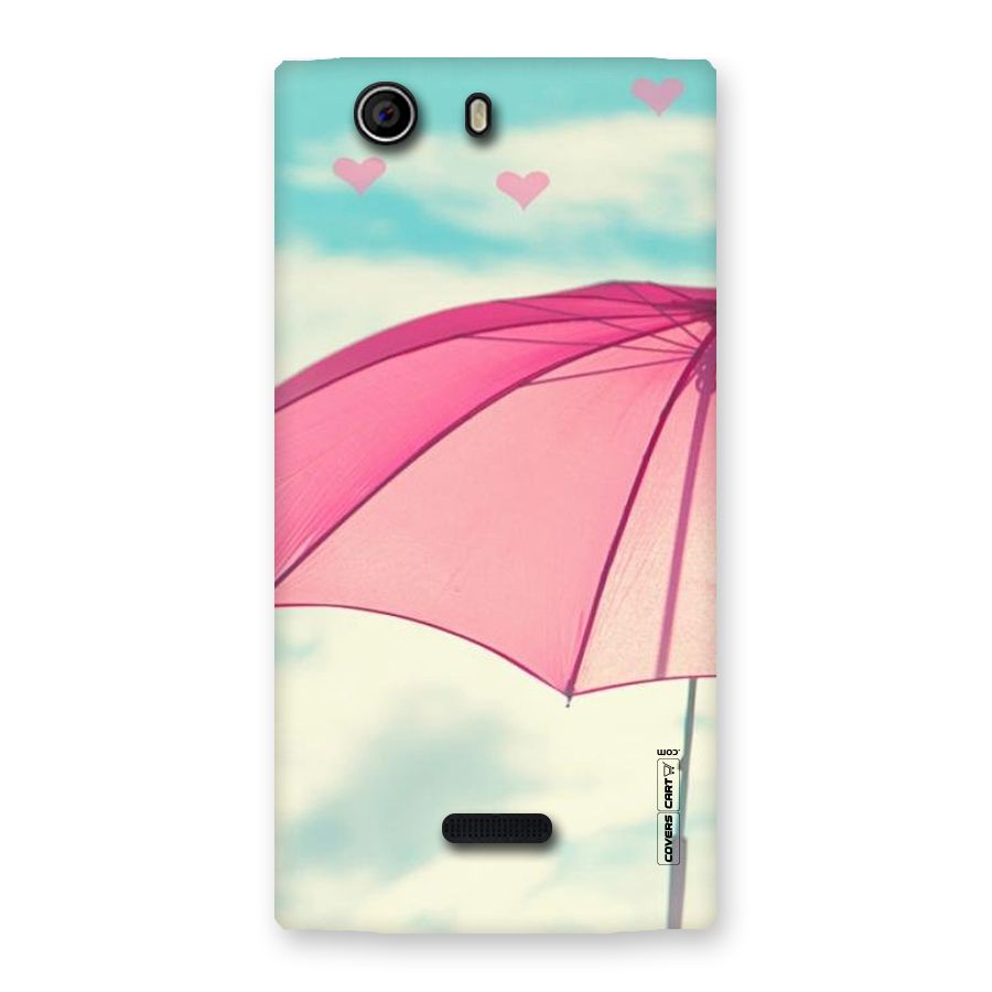 Cute Pink Umbrella Back Case for Canvas Nitro 2 E311