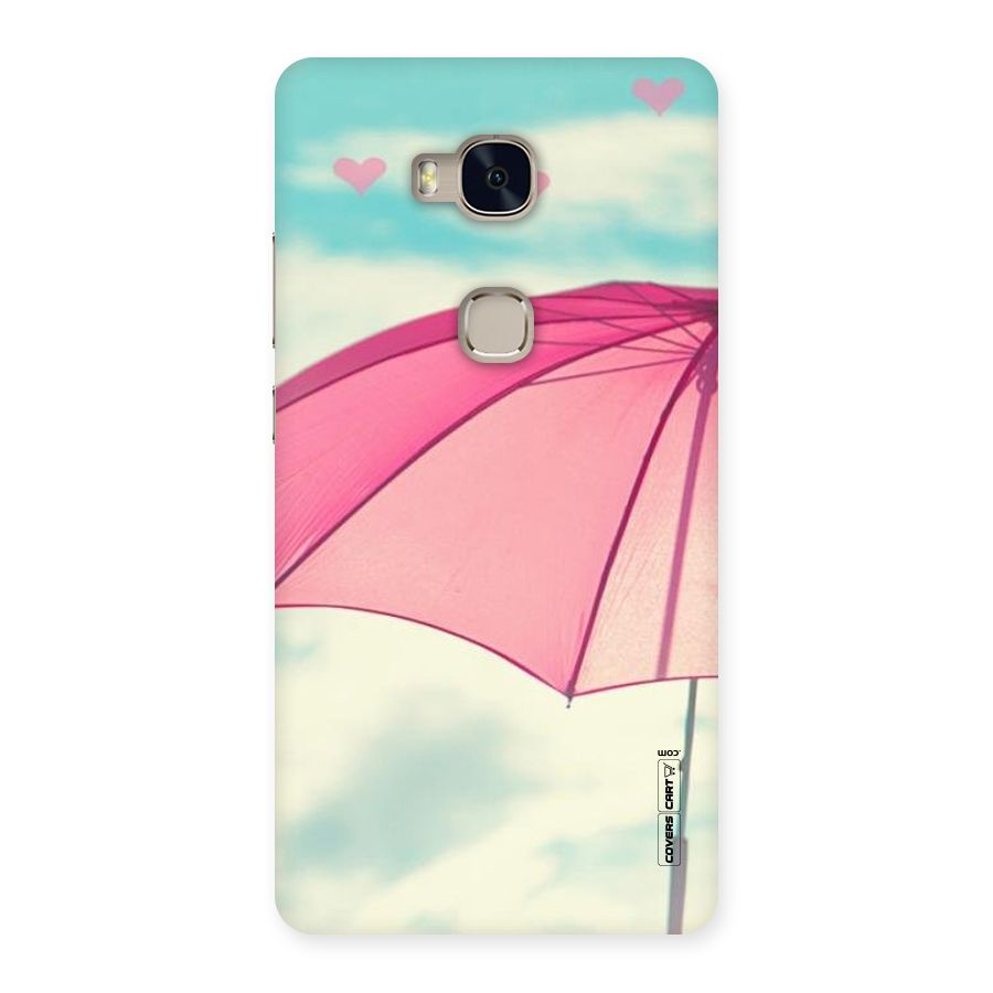 Cute Pink Umbrella Back Case for Huawei Honor 5X
