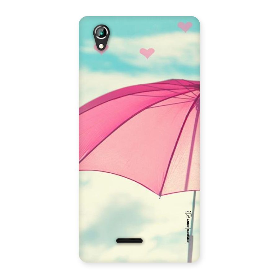 Cute Pink Umbrella Back Case for Lava Iris 800