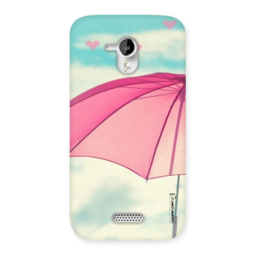 Cute Pink Umbrella Back Case for Micromax Canvas HD A116