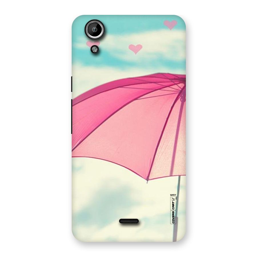 Cute Pink Umbrella Back Case for Micromax Canvas Selfie Lens Q345