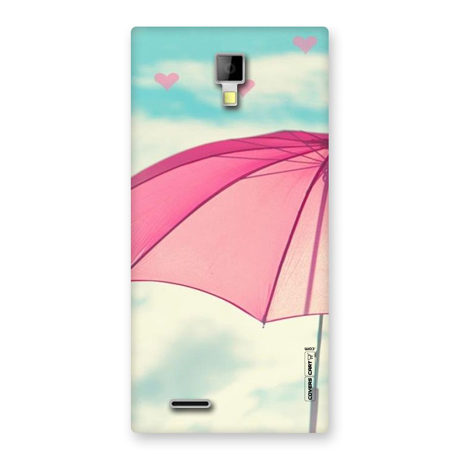 Cute Pink Umbrella Back Case for Micromax Canvas Xpress A99